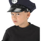Elope Kid'S Police Hat With Silver Badge - Navy Blue Polyester Dress Up Cop, Adjustable Vinyl Brim, Costume Accessory Standard