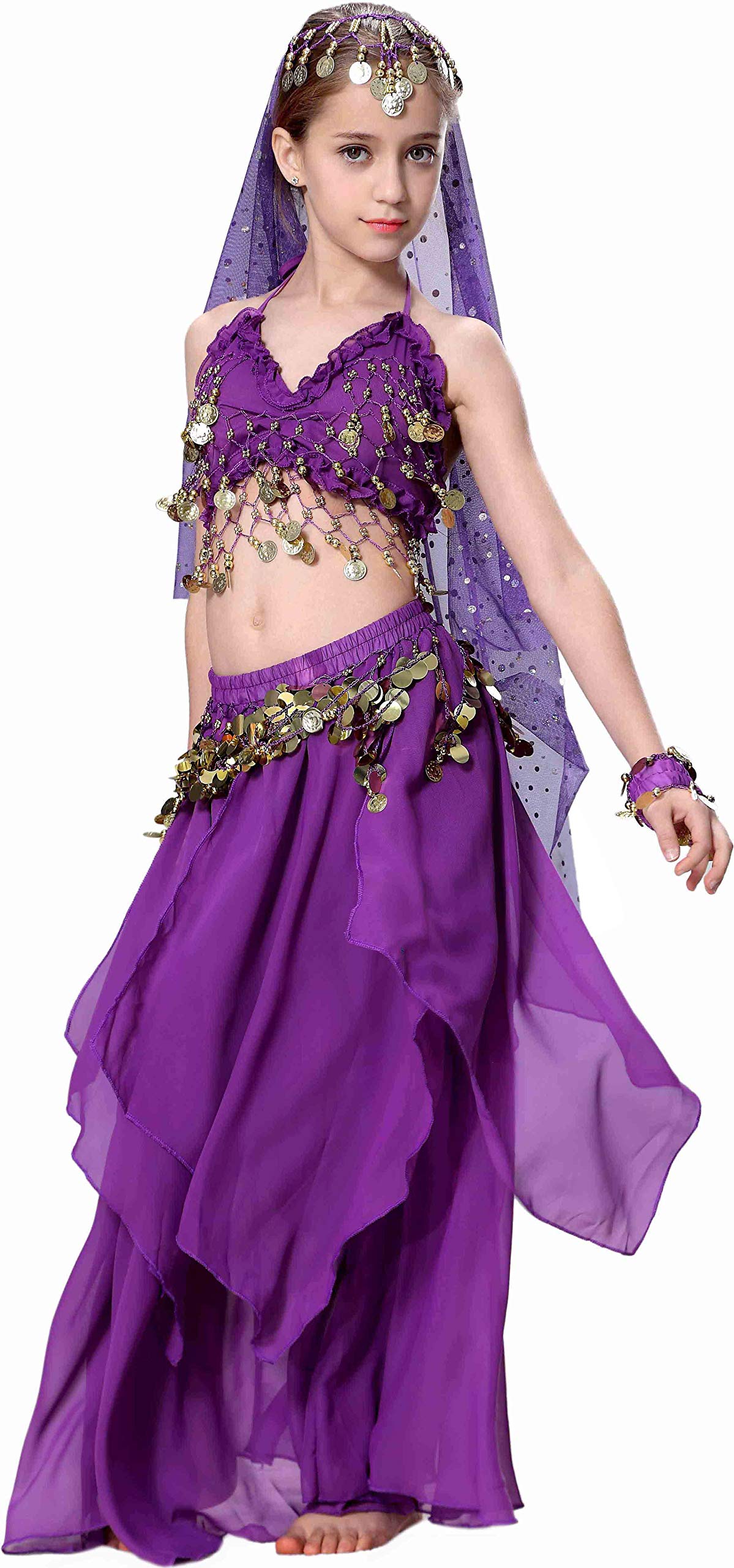 Breevo Purple Genie Costume For Girls Toddler Halloween Costume Kids 4T 4 5 6 7 8 10 12 14 16