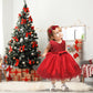 Lzh Big Bowknot Dress Girls Birthday Wedding Party Dresses Christmas Toddler Girl Dress Red