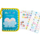 Buviagem Baby Soft Cloth Album; Babys My First Photo Book For Family Memery With Safe Mirror Holds 17 Photos Lovely Elephant Fam
