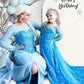 Esvaiy Girls Princess Elsa Dress Costume - Luxury Sequin Halloween Birthday Party Dress Up Kids 3T 4T 5T 6T 7T 8T (3 Years, Blue