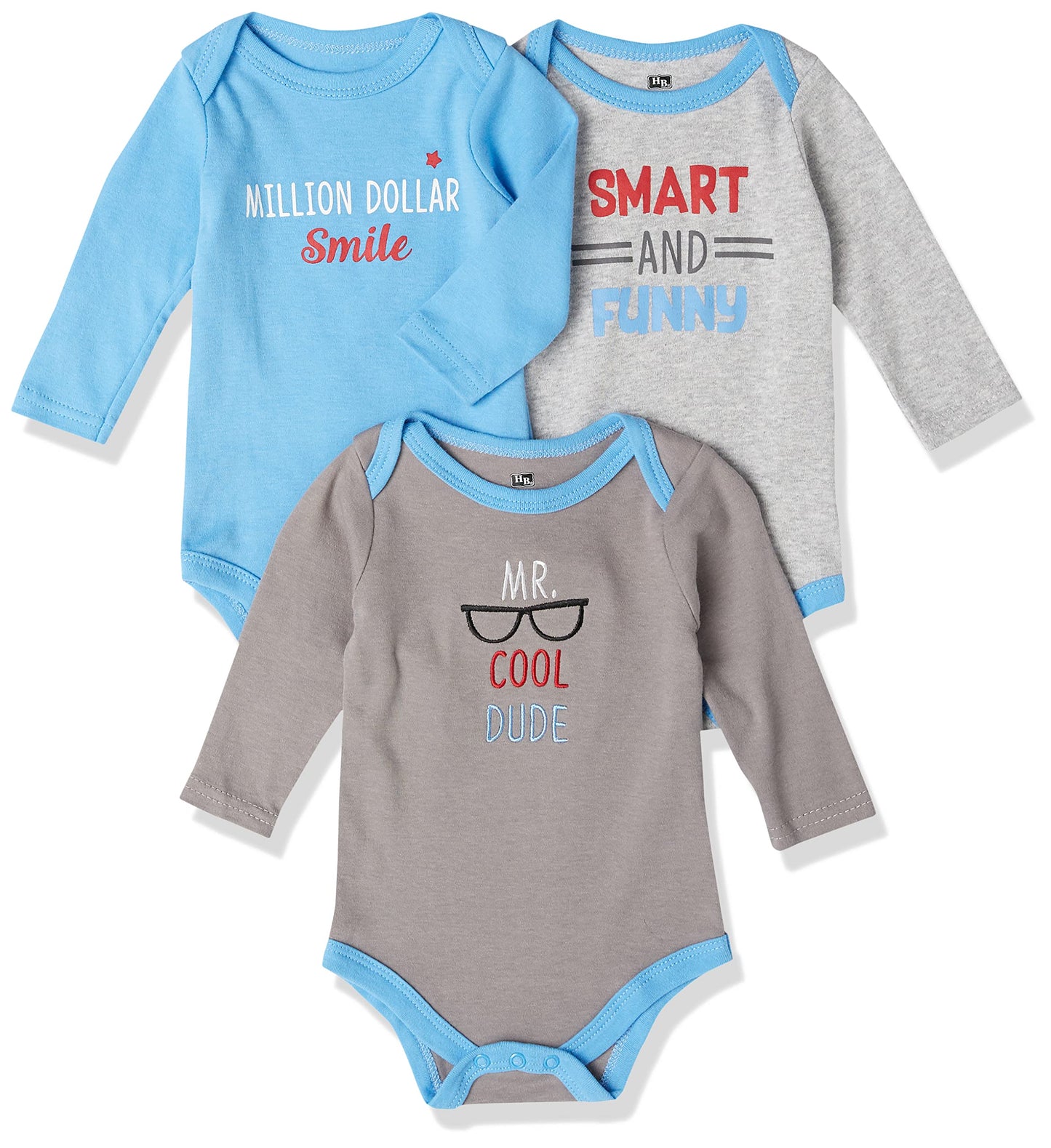 Hudson Baby Baby Girls Cotton Long-Sleeve Bodysuits T Shirt Set, Mr Cool Dude, 12-18 Months Us