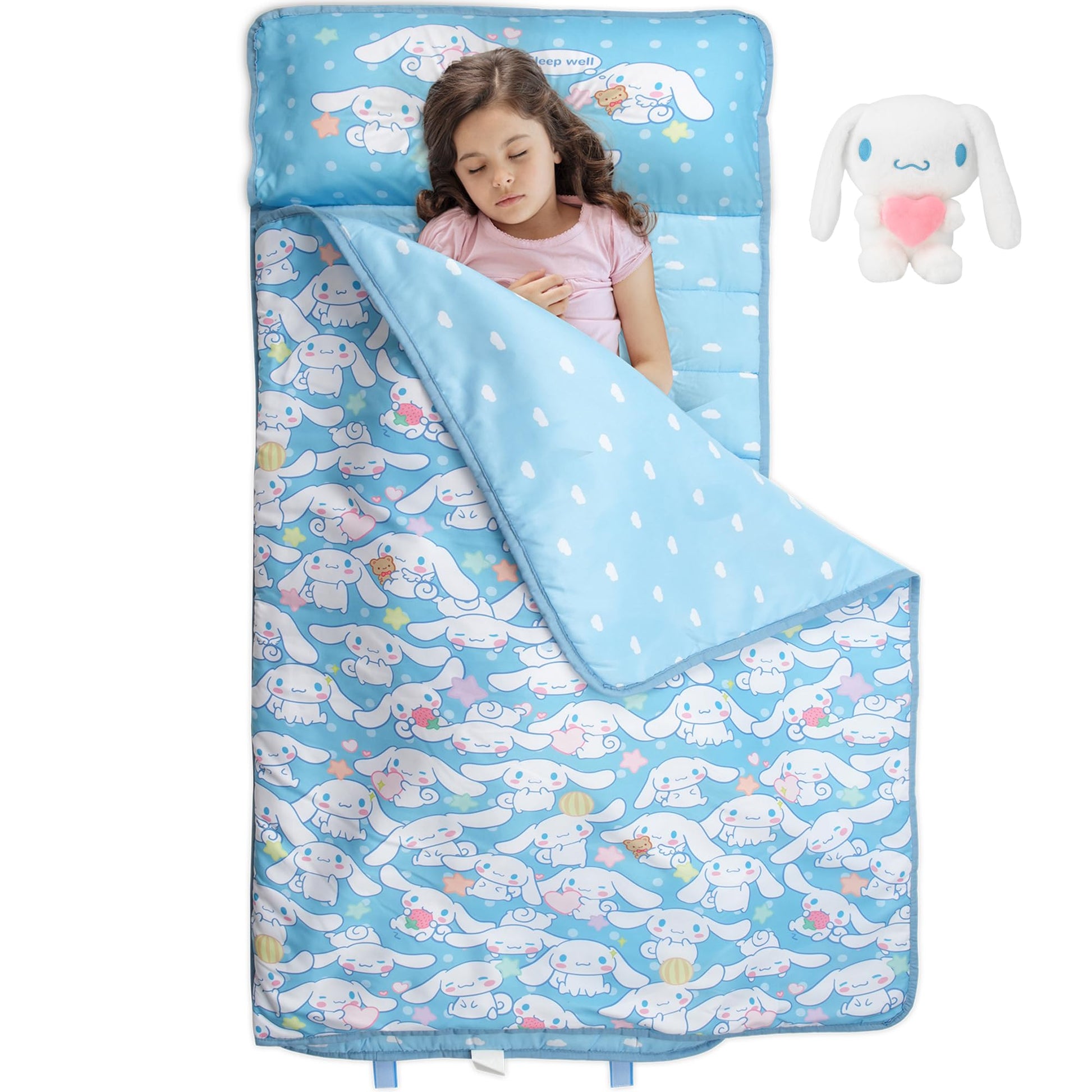 Juju Blue Kawaii Nap Mat - Kawaii Stuff Toddler Nap Mat - Nap Mats for Preschool - Kids Sleeping Bag - Kawaii Accessories Nap Ma