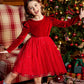 Arshiner Girls Christmas Dress Velvet Tutu Long Sleeve Winter Holiday Valentines Outfit Red Size 7