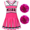 Koatobbor Girls Cheerleader Costume Cheerleading Outfit Dress For Halloween Party Birthday Gift 3-9Years (3-4 Years, Pink)