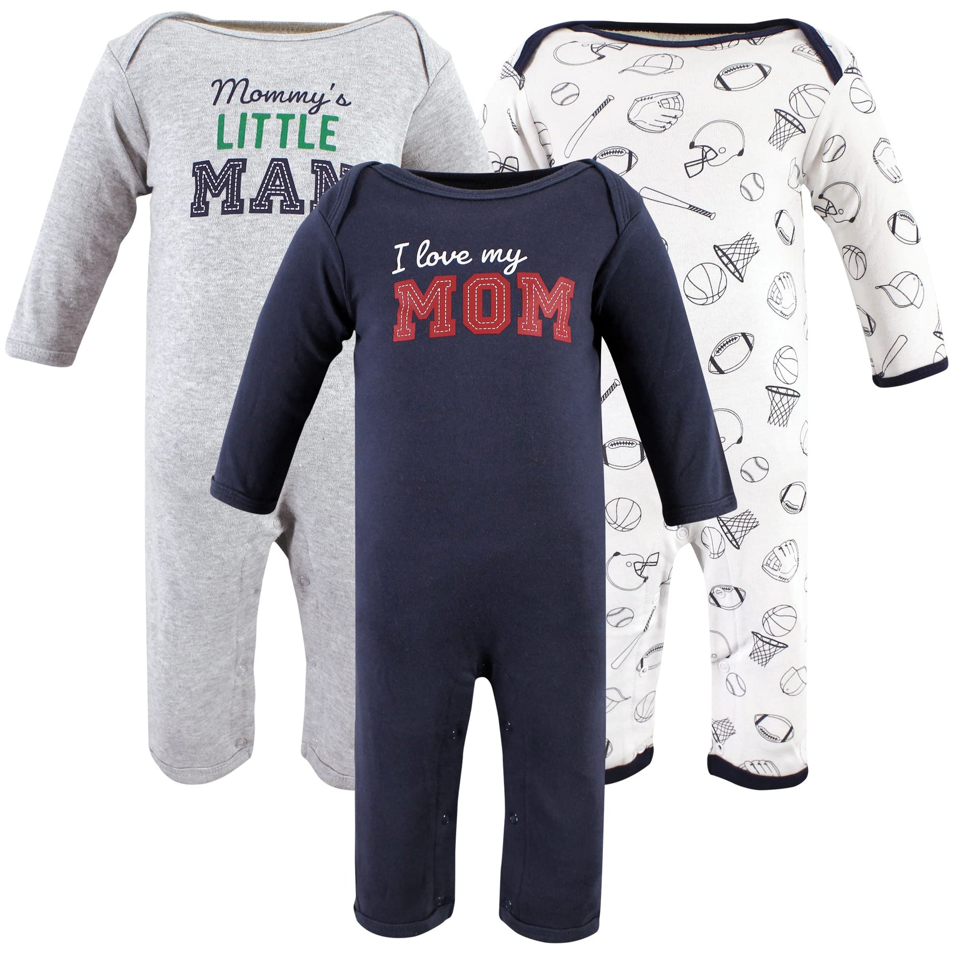 Hudson Baby Girls Unisex Cotton Coveralls, Love Mom, 0-3 Months, Love Mom, 0-3 Months Us
