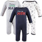 Hudson Baby Girls Unisex Cotton Coveralls, Love Mom, 18-24 Months, Love Mom, 18-24 Months Us