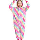 Kids Unicorn Onesie Animal One Piece Pajamas Halloween Costumes (Color Love, 10-12 Years)