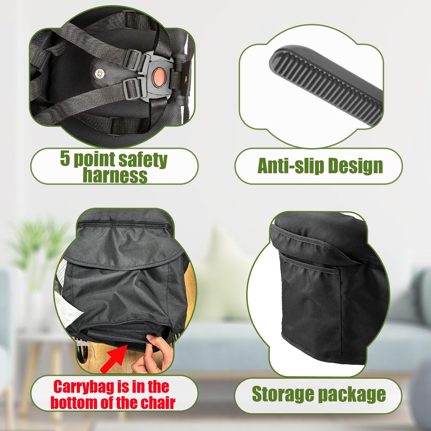 Hook On Chair, Portable Baby Feeding Seat Attached To Table - Clip On High Chair With Fold-Flat Storage Bag, Easy Clean Fast Tab