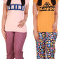 MUKHAKSH (Pack of 2 Sets = 2 Tops + 2 Capris Girls Printed Exxport Night Suit Tops + Capris 3/4, Print May Varyvery Comfortale M