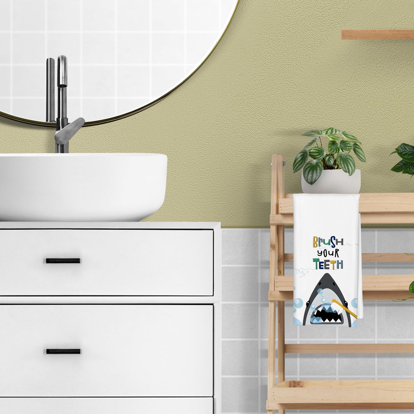 Ciojune Shark Kids Bathroom Decor, Shark Towels For Kids Bathroom, Shark Kids Bath Towels 16X24, Toddler Boys Girls Bathroom Dec