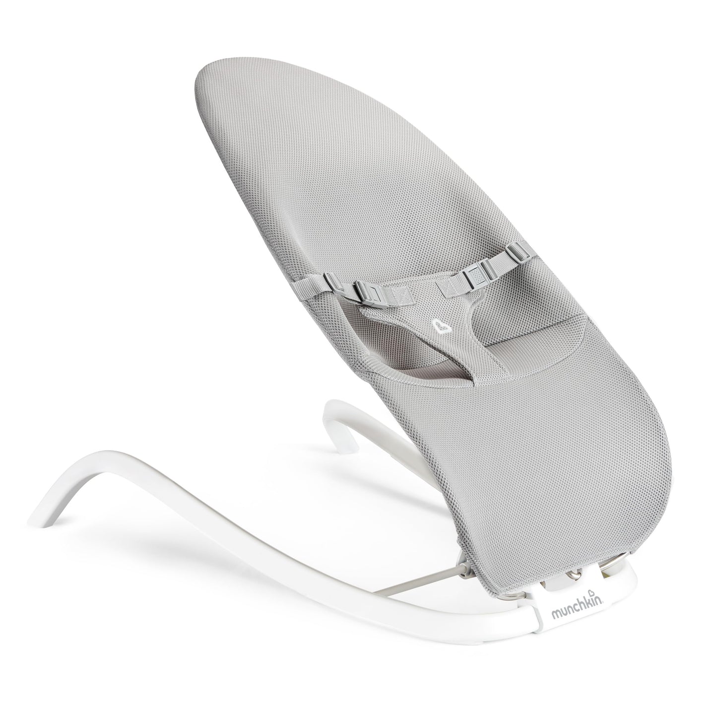 Munchkin Spring Baby Bouncer And Rocker Seat, 2-In-1 Design, Portable And Lightweight With 3 Recline Positions, Grey