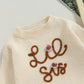 Visgogo Big Little Sister Matching Sweater Baby Girls Knitted One-Piece Outfits Toddler Brother Sweatshirt Clothes (Beige-Lil Si