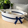 Chicvita Small Basket White Basket For Gifts, Baby Basket For Nursery, Cute Basket For Toys, Diapers, Woven Basket For Storage,