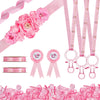 Konohan 53 Pcs Baby Shower Pacifiers Set Include Maternity Sash Pink Acrylic Pacifier It'S A Girl Ribbon Necklaces Mom And Dad T