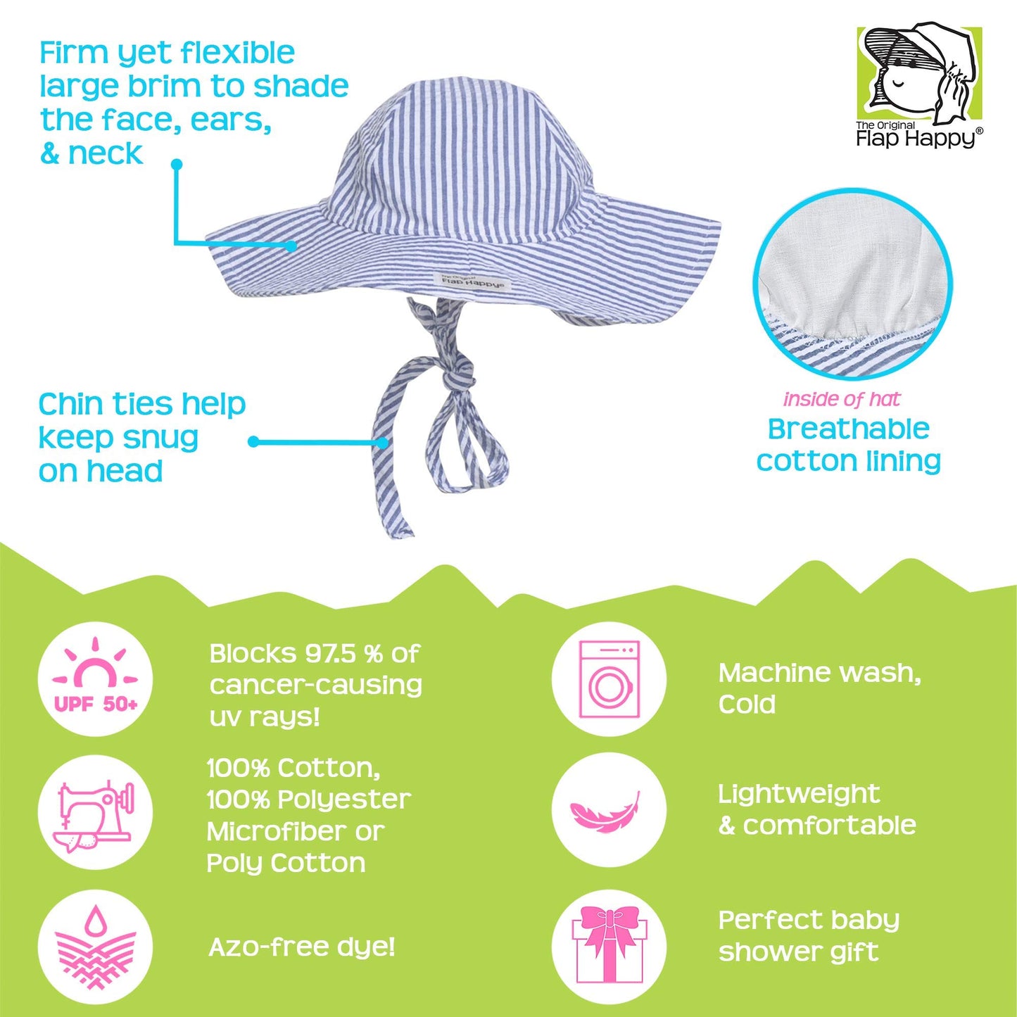Flap Happy Baby-Girls Newborn Floppy Hat, White Eyelet, X-Small