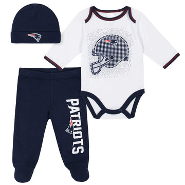Nfl Baby Boys Registry Gift Set 3 Pack Bodysuit Footed Pant And Cap, Team Color, 3-6M Us