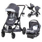 Baby Trend Morph Single to Double Modular Stroller Travel System with EZ-Lift Plus Infant Car Seat, Dash Grey