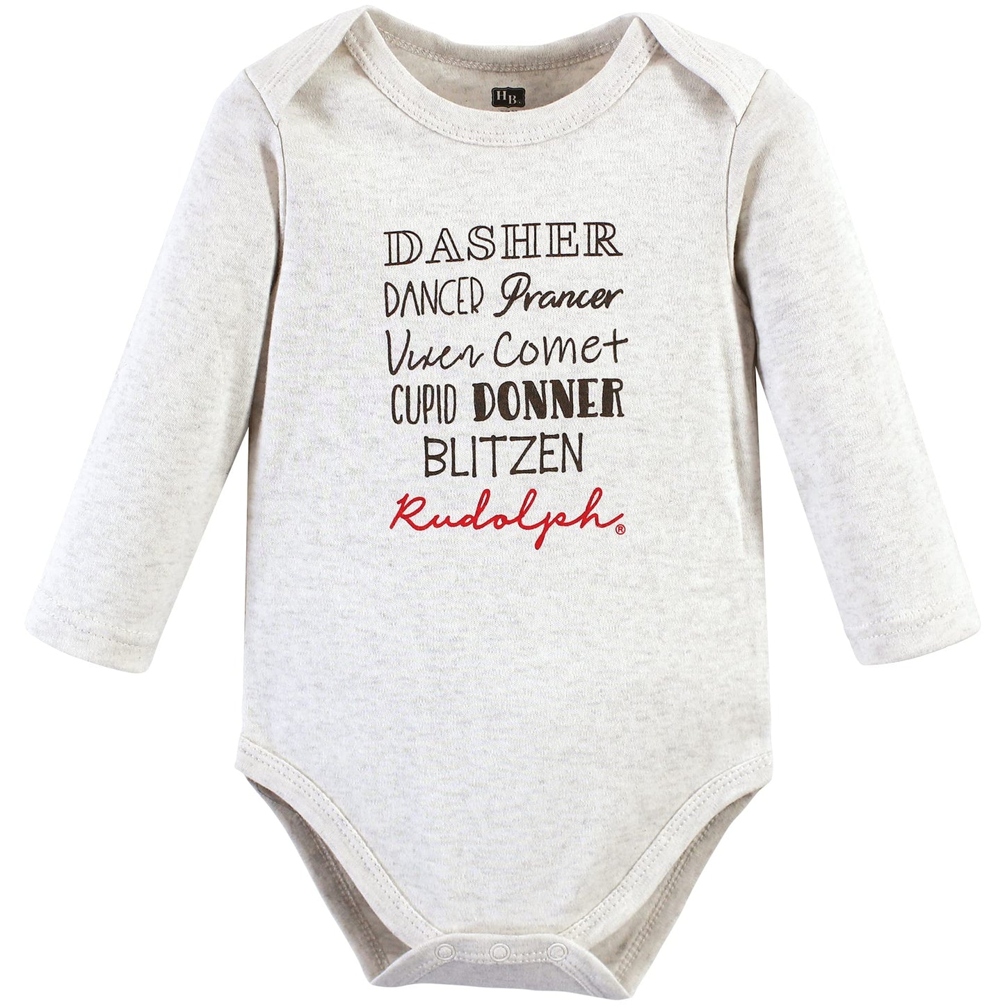 Hudson Baby Unisex Cotton Long-Sleeve Bodysuits And Toddler T-Shirt Set, Rudolph Reindeer, 6-9 Months Us