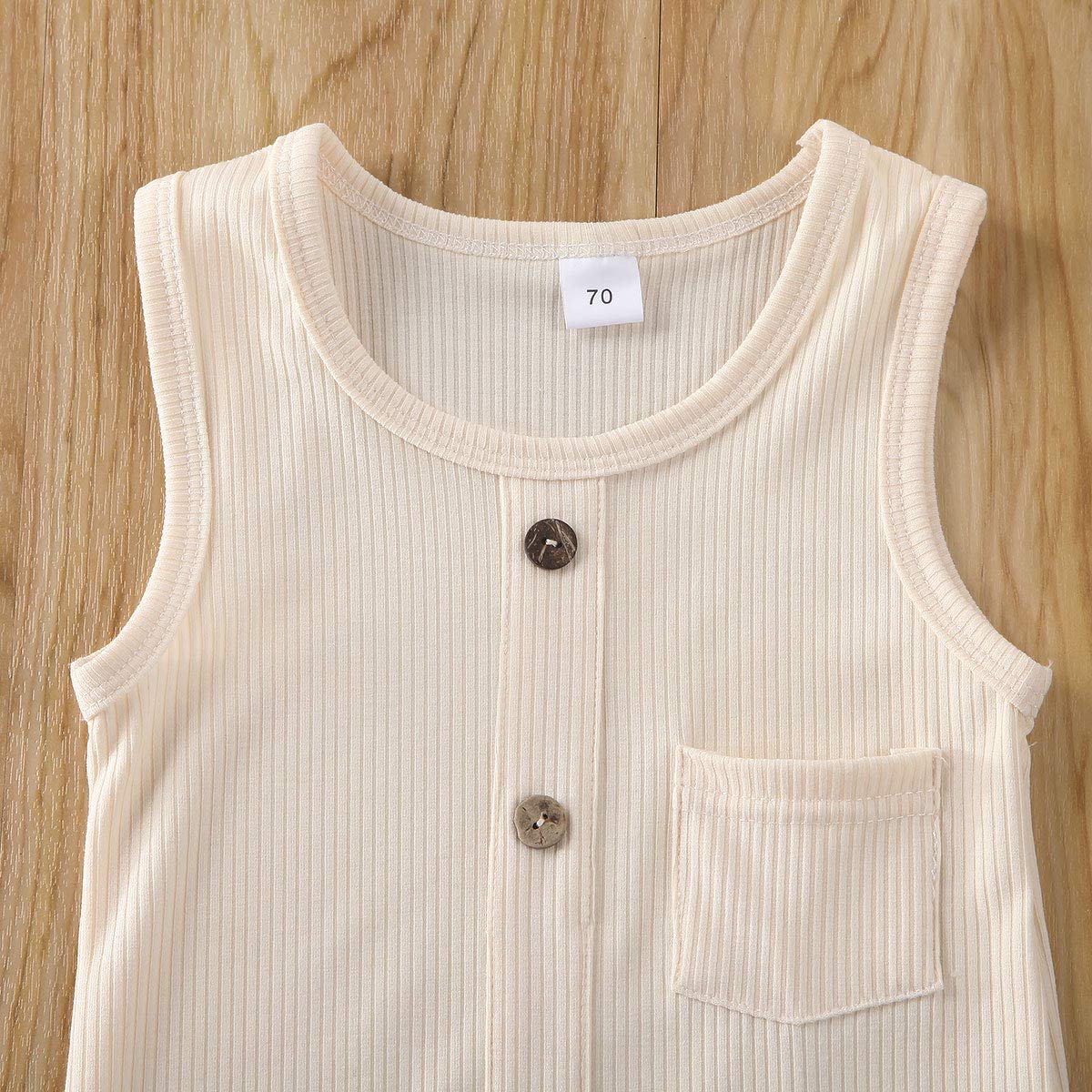 Iddolaka Newborn Summer Baby Boy Girl Romper Bodysuit Jumpsuit Playsuit One Piece Outfit Clothes (Light Yellow, 0-6 Months)
