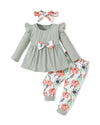 Doresbebe 2T Girl Clothing 3T Baby Girl Clothes Toddler Girl Outfits Fall Shirt Fall Cute Ruffle Pants Cute 2-3 Year Old Girl Ou