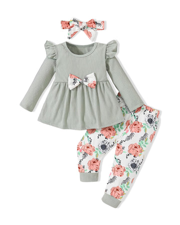 Doresbebe 2T Girl Clothing 3T Baby Girl Clothes Toddler Girl Outfits Fall Shirt Fall Cute Ruffle Pants Cute 2-3 Year Old Girl Ou