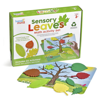hand2mind Sensory Leaves Math Activity Set, Pattern Play, Shape Puzzle, Pattern Blocks Cards, Math Counters, Sorting Toy, Shapes
