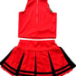 Total 2550 Little Girls' Cheerleader Cheerleading Outfit Uniform Costume Cosplay Halloween Red/Black (L / 8-10)