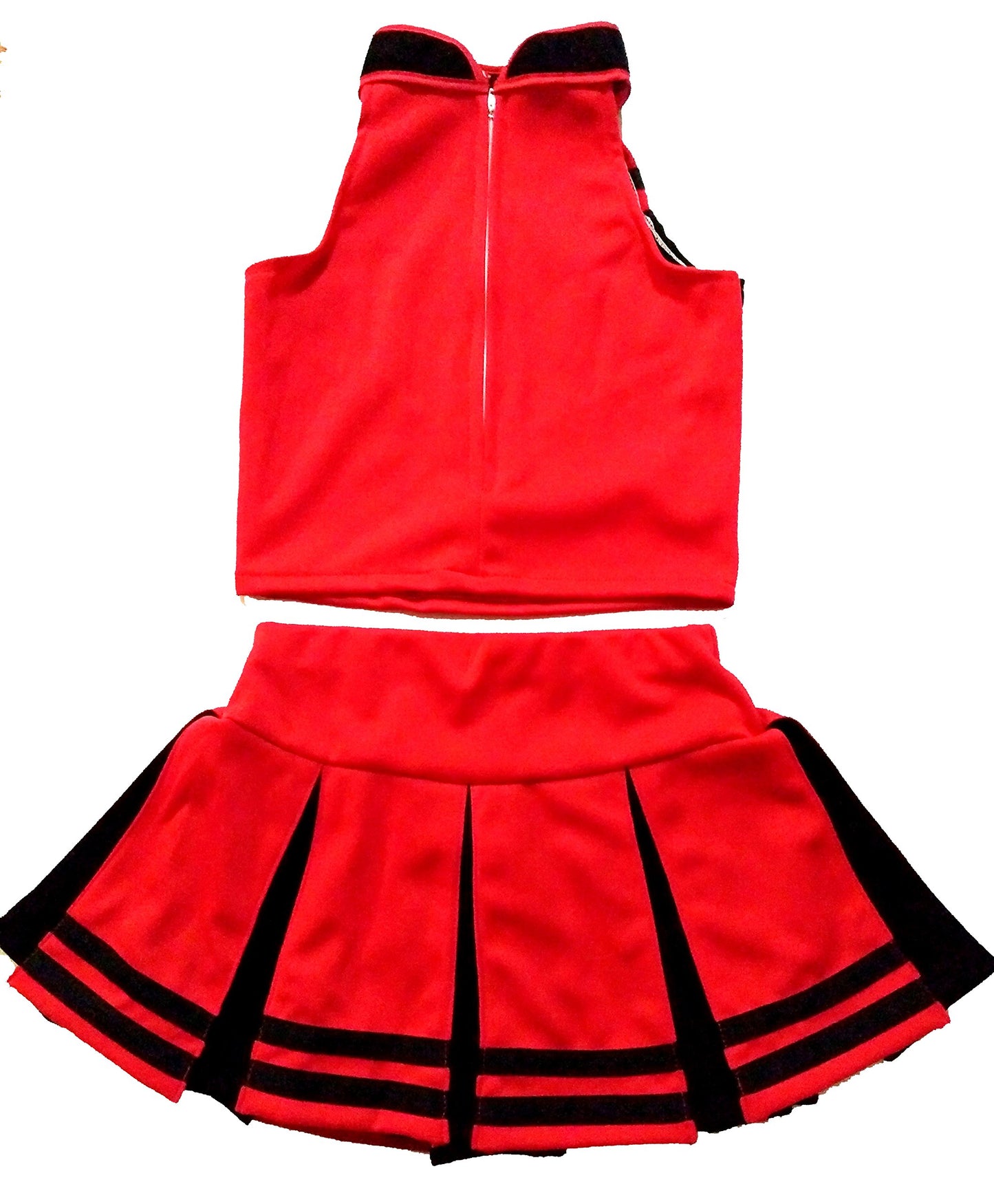 Total 2550 Little Girls' Cheerleader Cheerleading Outfit Uniform Costume Cosplay Halloween Red/Black (L / 8-10)