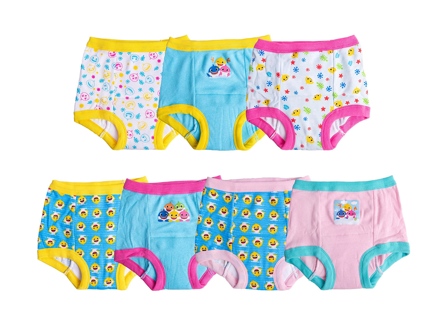 Baby Shark Girls Potty Pant Multipacks Training Underwear, Shark Pink 7Pk, 18 Months Us