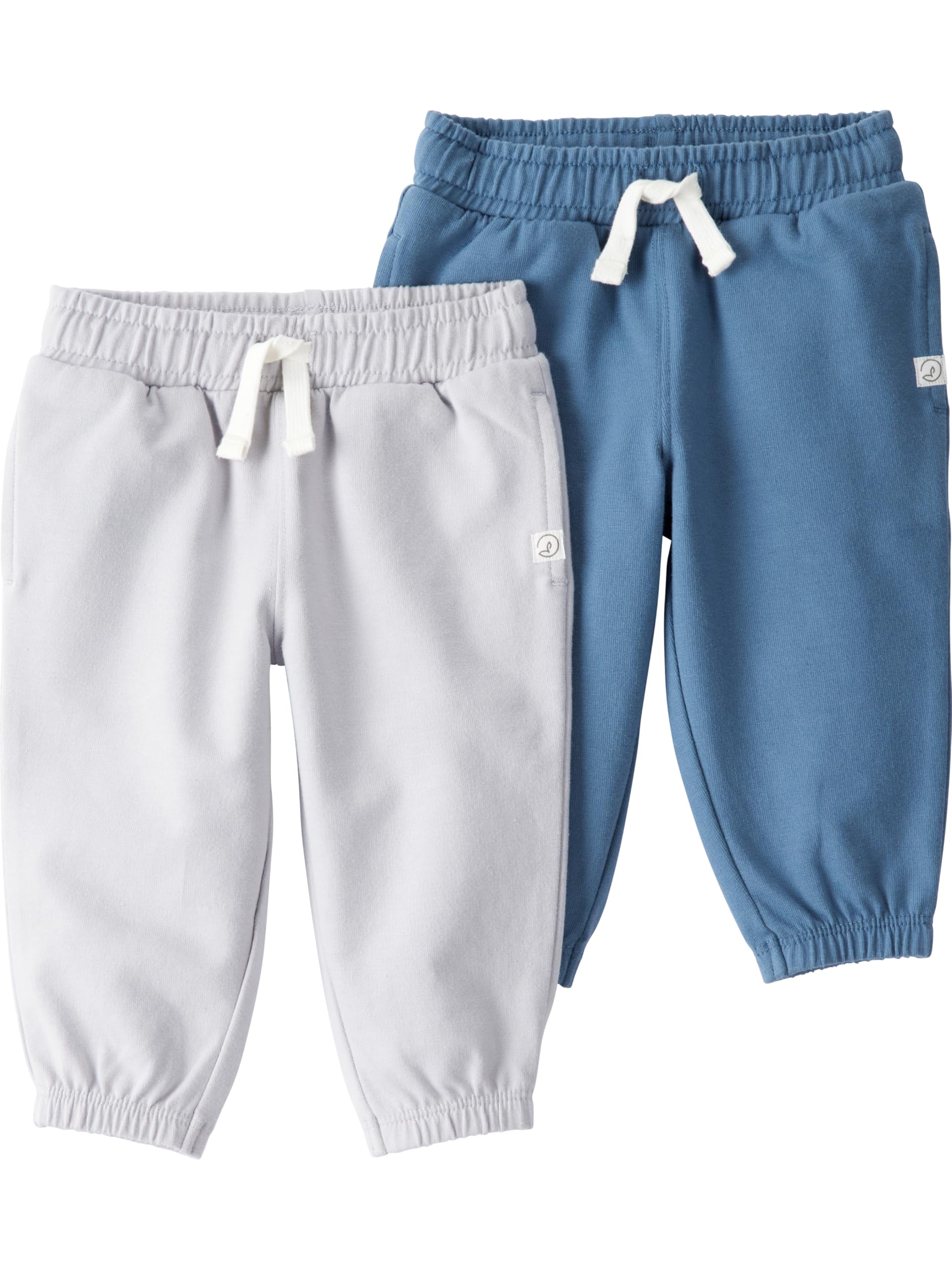 Little Planet by Carters Boy 2-Pack Pants Made with Organic Cotton, Navy, Grey, 3M