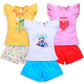 Luvlap Baby Girls Regular Fit 100% Cotton Half Sleeves Girls Top Cosets Pack Of 3, White, Baby Pink & Sunflower, 23 Years