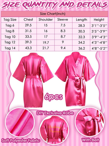 Sintuff 24 Pcs Sleepover Party Supplies For Girls 6 Spa Party Robes 6 Tote Bags 6 Headbands 6 Spa Masks(Size 10,Rose Red)
