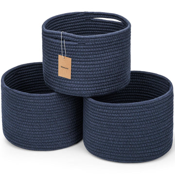 Maxuni Small Rope Baskets for Storage, Baskets for Gifts Empty, Cute Round Woven Baskets, Decorative Shelf Basket 9.82?.82?.1 , 