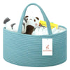 Baby Diaper Caddy Organizer, Large Cotton Rope Nursery Diaper Basket, Changing Table Organizer, Portable Tote Bag With Divider,