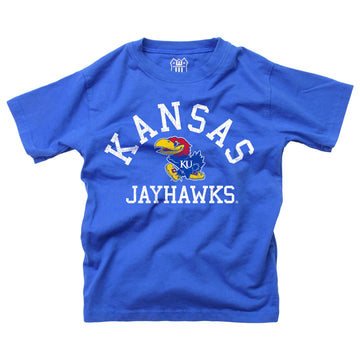 Wes And Willy Ncaa Kids Ss Organic Cotton Tee Shirt, Kansas Jayhawks, Xl, Blue Moon