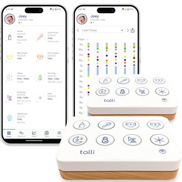 Talli Daily One-Touch Baby Tracker - Baby Monitor to Log Feedings, Diapers, Sleep & More - Electronic Journal Links to Mobile Ap