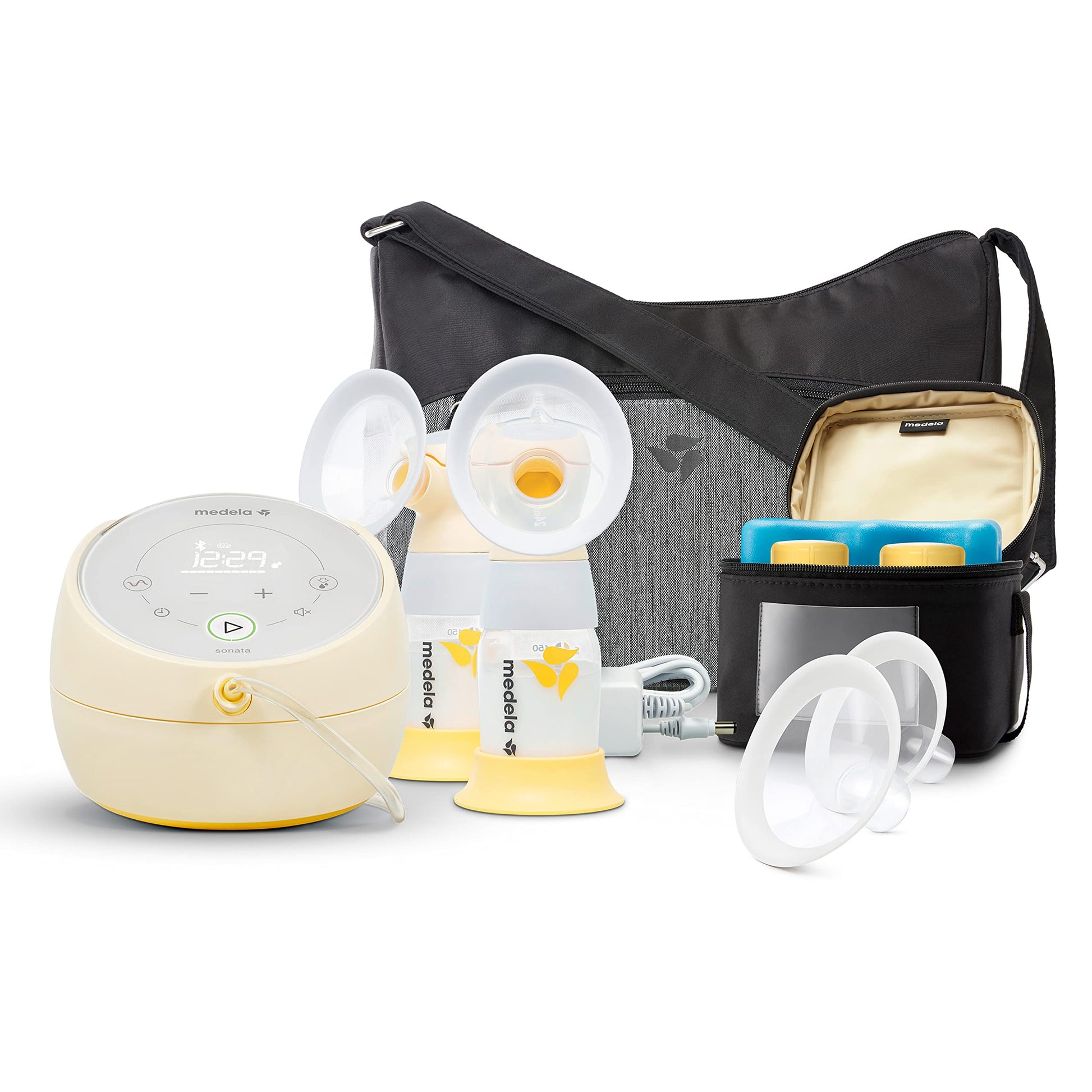 Medela Sonata Smart Breast Pump, Hospital Performance Double Electric Breastpump, Rechargeable, Flex Breast Shields, Touch Scree