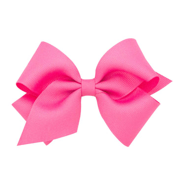 Wee Ones Baby Girls' Small Classic Grosgrain Hair Bow On A Weestay Clip W/Plain Wrap - Hot Pink,One Size