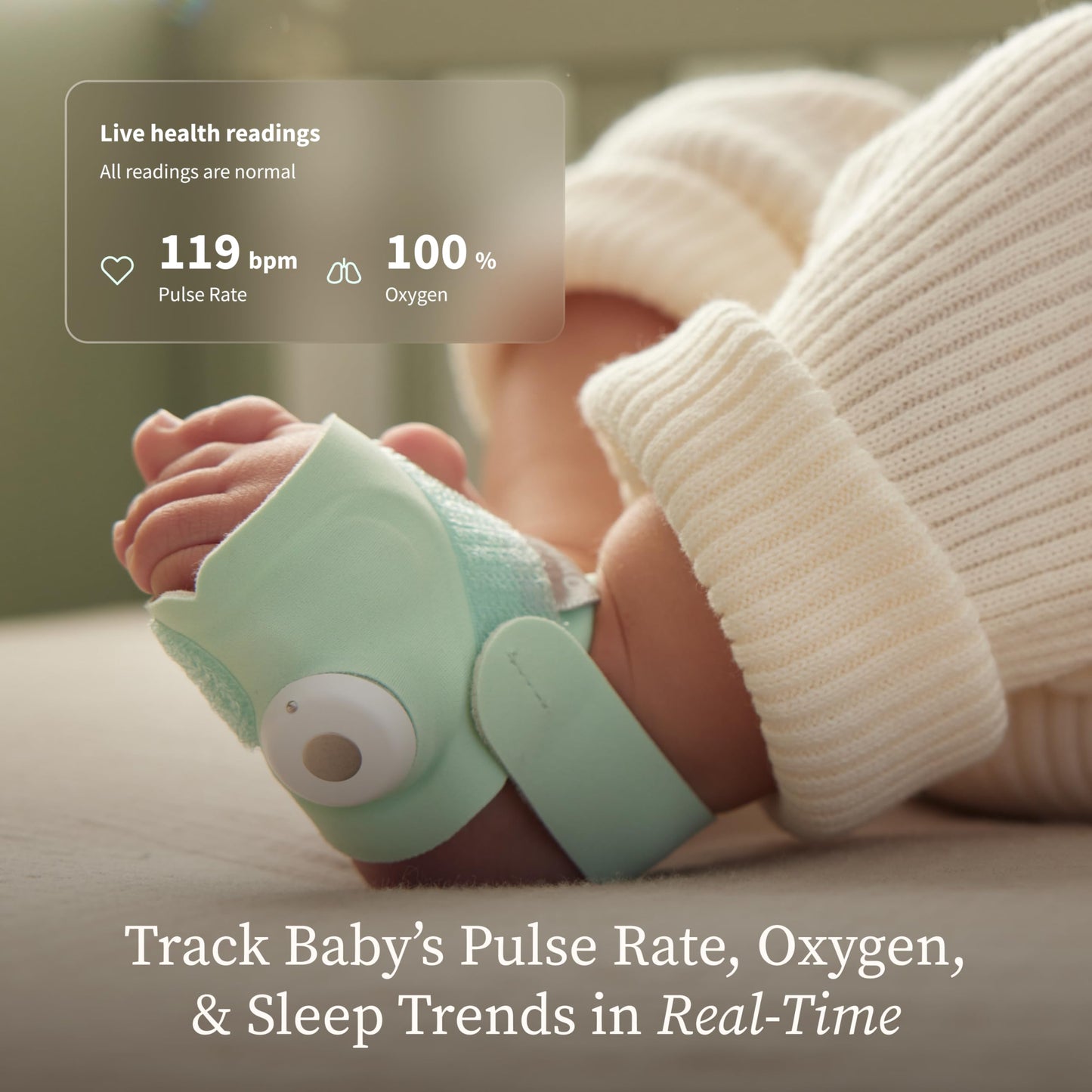 Owlet Dream Duo (Gen 3) Smart Baby Monitor All-in-One Bundle - 2K HD Video Baby Monitor with Alerts & Owlet Dream Sock Tracks Ba
