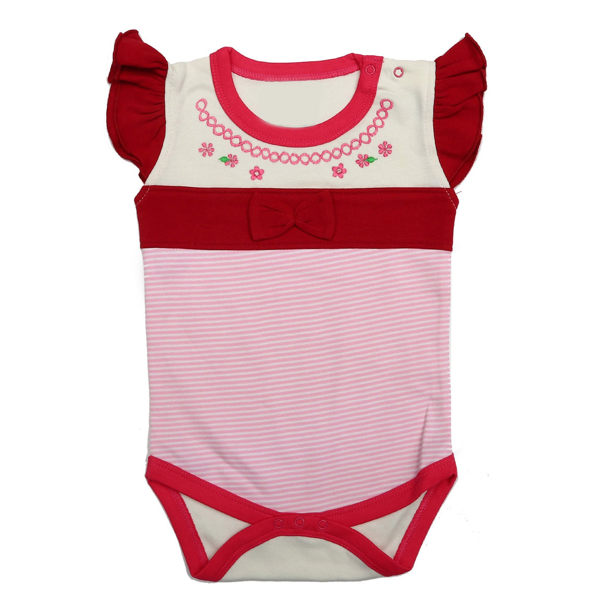 Kaboos Pink Colour Cotton Bodysuit For Baby Girls (Newborn)