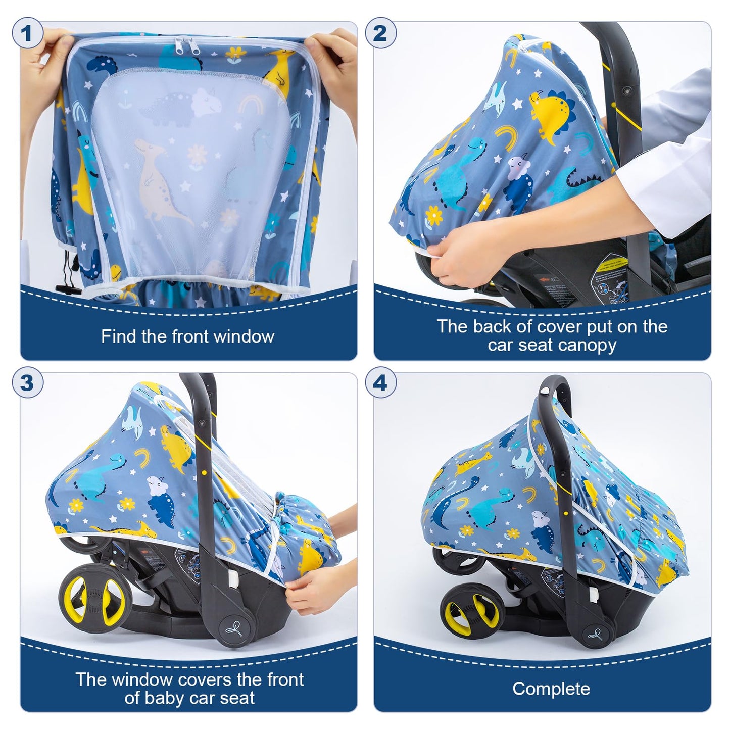 Baby Car Seat Cover, Breathable Carseat Covers Baby With Mesh Screen, Infant Car Seat Canopy Cover For Girls Boys, Newborn Car S