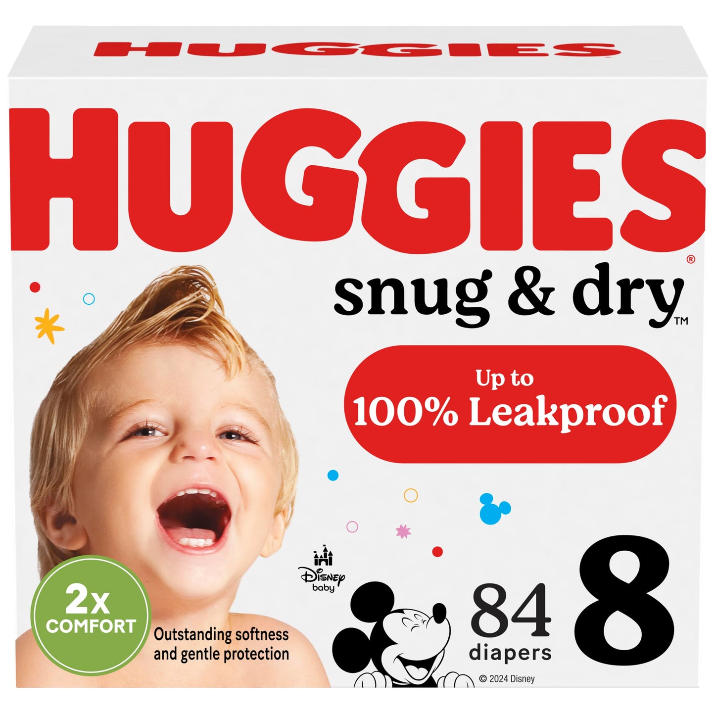Huggies Size 8 Diapers, Snug & Dry Baby Diapers, Size 8 (46+ Lbs), 84 Count