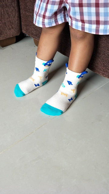 RATIVE Non Skid Anti Slip Cotton Crew Baby Babies Toddler Toddlers Socks for Boy Boys 2T 3T 2T-3T 12-24 12-18 Months With Grip G