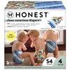 The Honest Company Clean Conscious Diapers | Plant-Based, Sustainable | Tie-Dye For + Cactus Cuties | Club Box, Size 4 (22-37 Lb