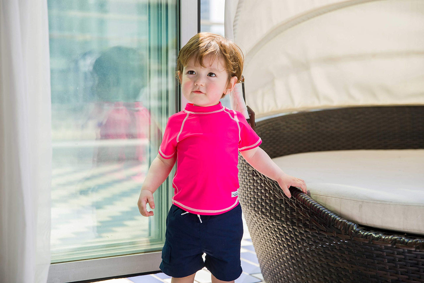 Vaenait Baby Infant & Kids Sun Protection Rashguard Short Sleeve Swim Shirt Oasis Hotpink M