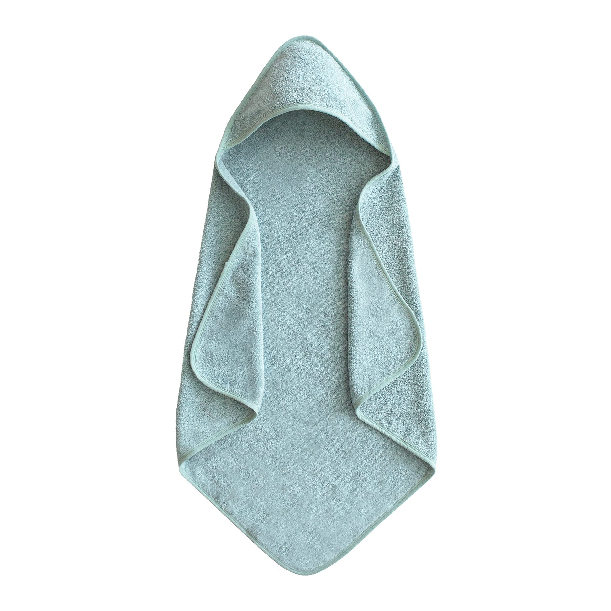Mushie Baby Hooded Towel | Organic Cotton (Sea Mist)