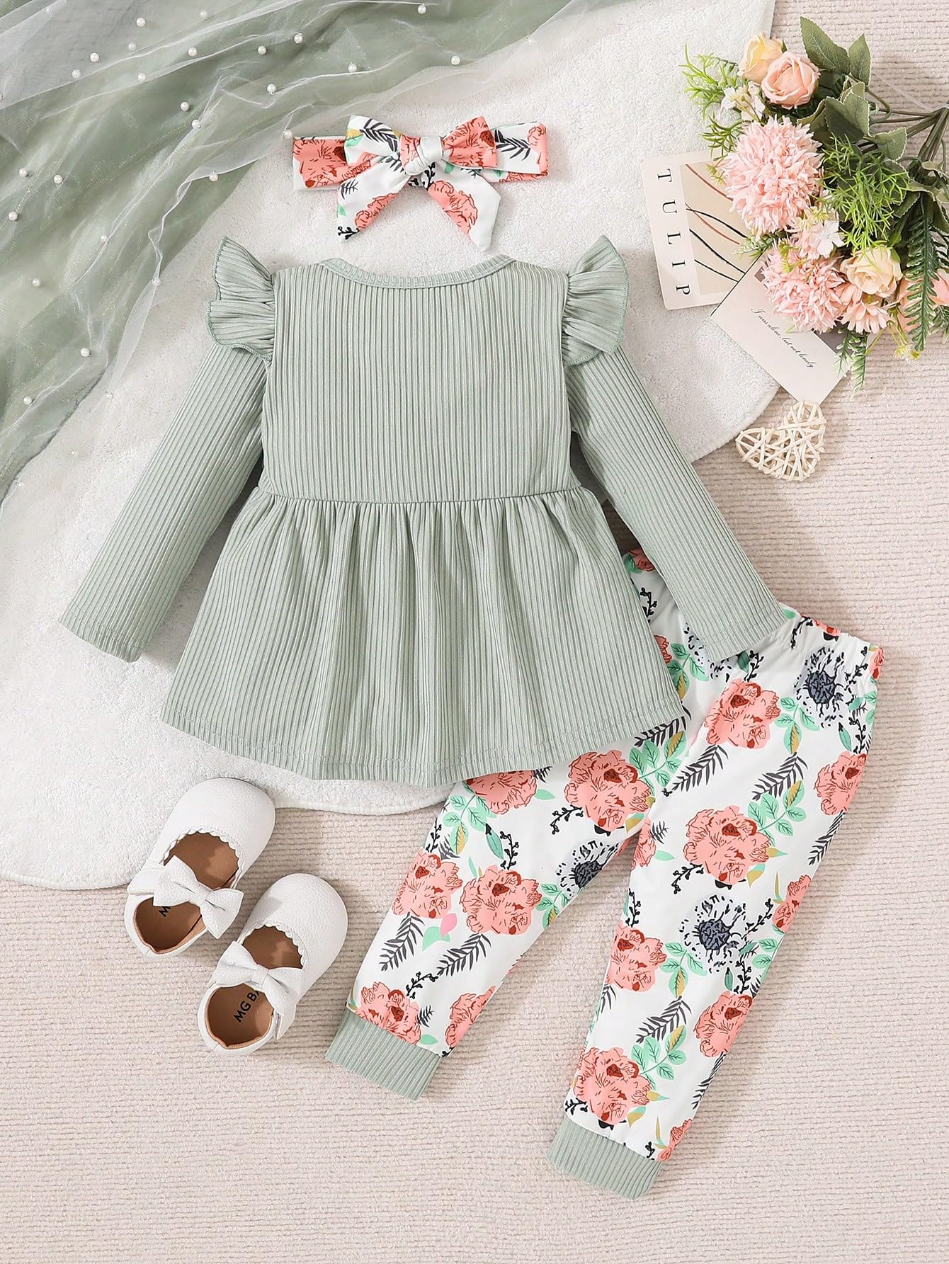 Doresbebe 2T Girl Clothing 3T Baby Girl Clothes Toddler Girl Outfits Fall Shirt Fall Cute Ruffle Pants Cute 2-3 Year Old Girl Ou