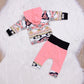 Kashoer 2Pcs Baby Girls Fall Winter Long Sleeve Floral Geometric Print Hoodie + Pants Outfit Set (6-12M, Pink) 2