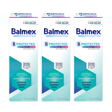 Balmex Adultadvantage Bprotected Skin Relief Healing Cream, With Zinc Oxide Barrier Cream Protection + Skinshield Soothing Botan